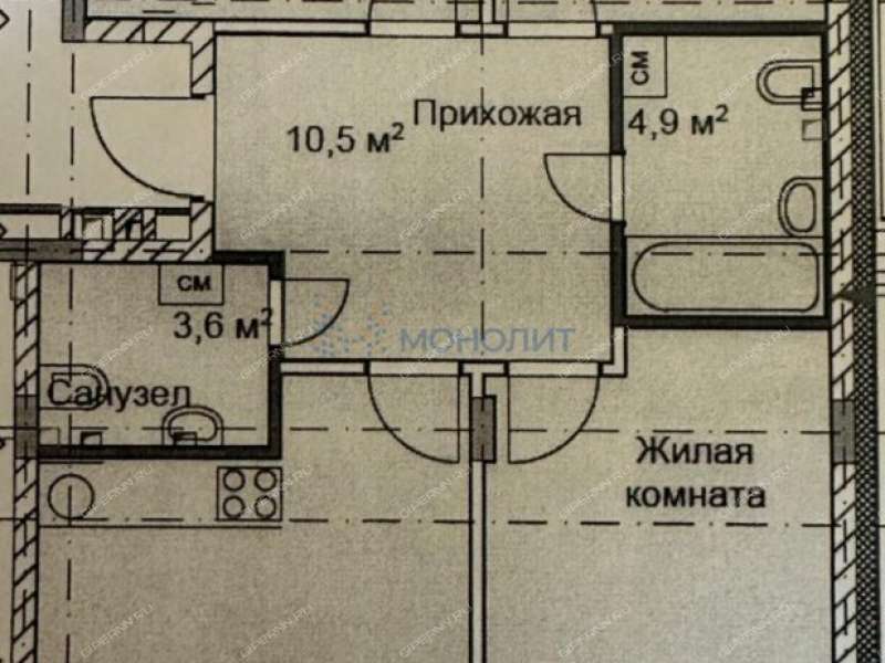 трёхкомнатная квартира на улице Романтиков дом 8