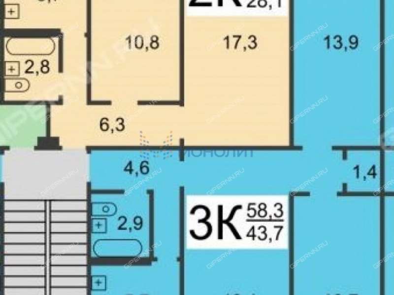 трёхкомнатная квартира на проспекте Ленина дом 30 к4