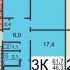 трёхкомнатная квартира на улице Дьяконова дом 35