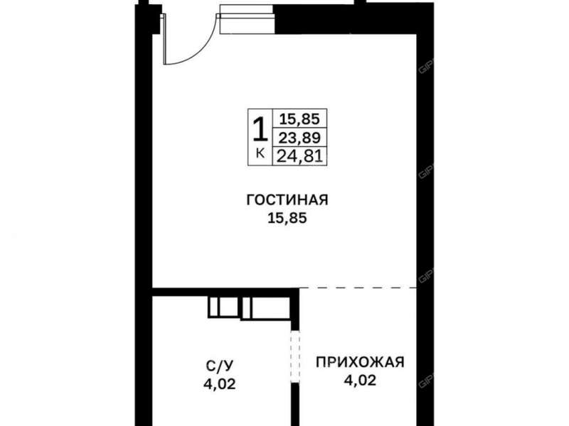 квартира-студия в новостройке в границах улиц Страж Революции, Гвардейцев, 50-летия Победы, Евгения Никонова, 17