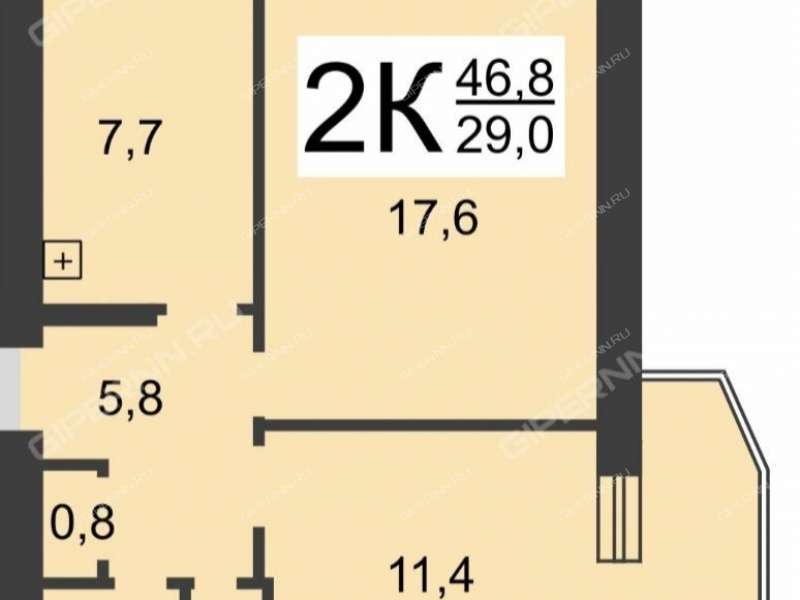 двухкомнатная квартира на улице Юлиуса Фучика дом 41