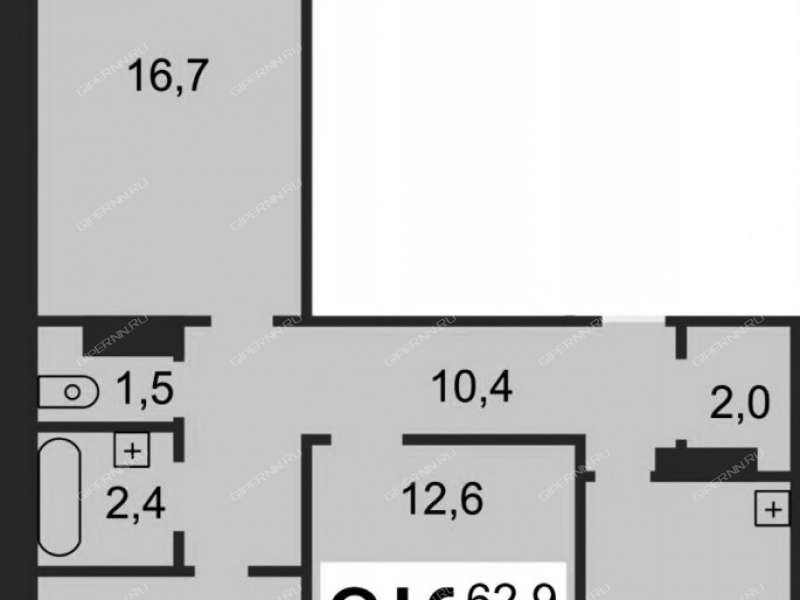 трёхкомнатная квартира на улице Верхнепечёрская дом 8