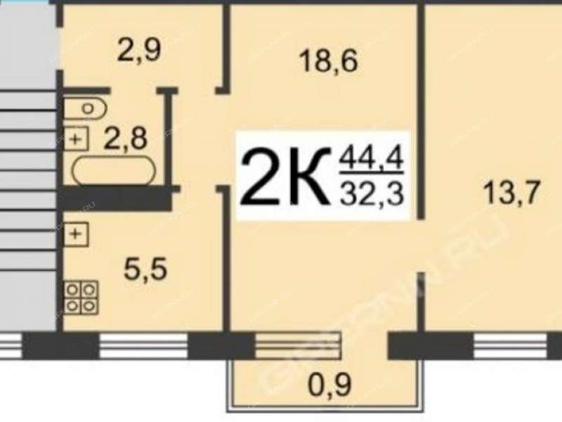 двухкомнатная квартира на Снежной улице дом 27