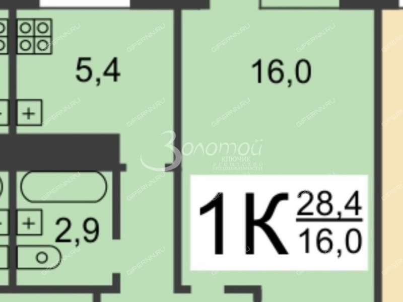 однокомнатная квартира на улице Адмирала Васюнина дом 5 к1