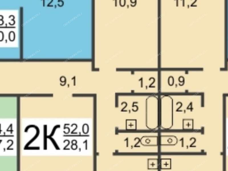 двухкомнатная квартира на улице Адмирала Макарова дом 5