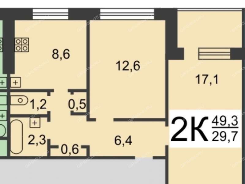 двухкомнатная квартира на Комсомольской улице дом 44Б