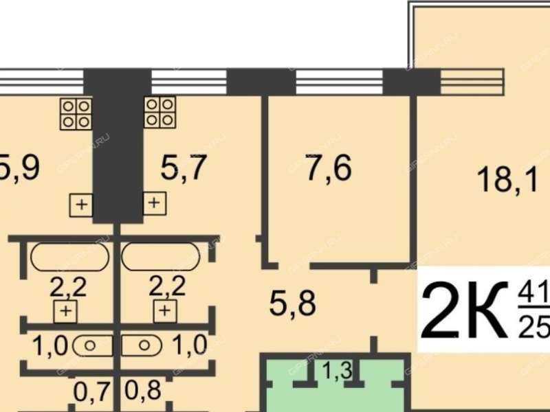 двухкомнатная квартира на проспекте Кораблестроителей дом 20