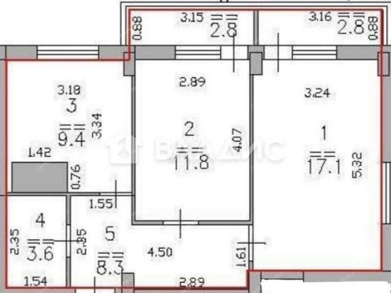 двухкомнатная квартира на Краснозвёздной улице дом 7