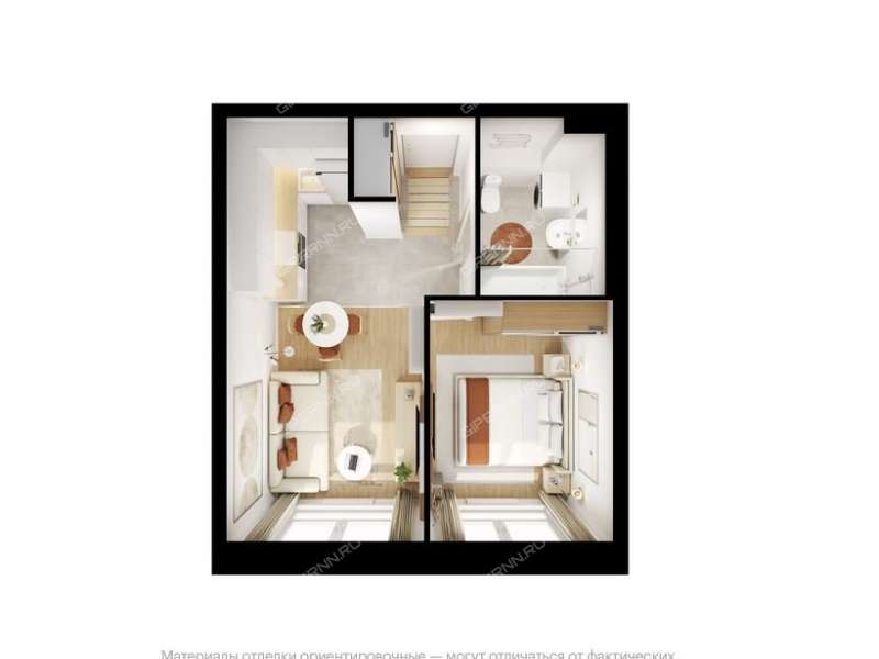 однокомнатная квартира на улице Небесная дом 1 деревня Утечино