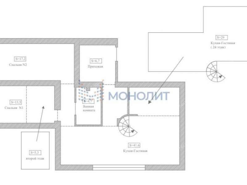 двухкомнатная квартира на улице Добролюбова дом 6А